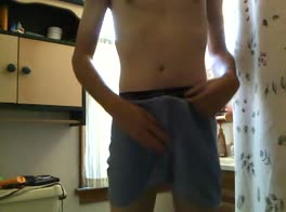 In the bathroom putting on a show 